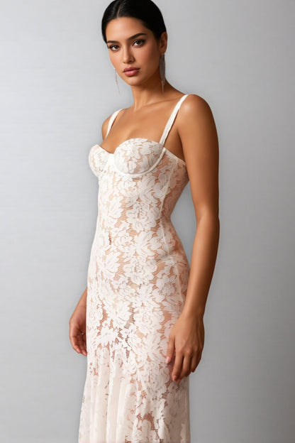 Carolh Sleeveless Lace Maxi Dress
