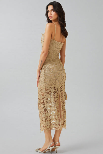 Zephyra Floral Embroidery Midi Dress Set
