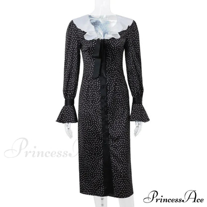 New Autumn Fashionable French Style Floral Long-sleeved Elegant Casual Vestidos Midi Dress
