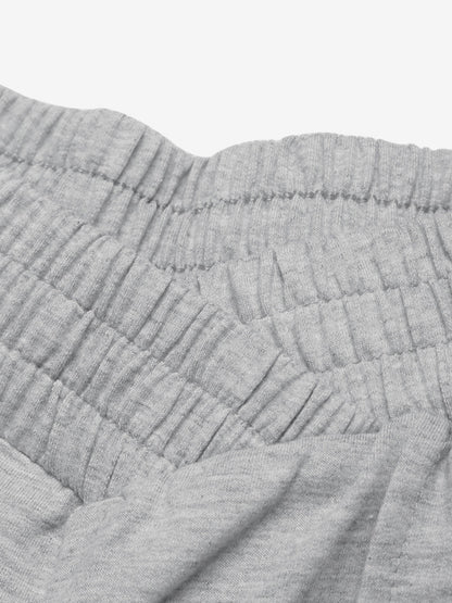 Pants Light Gray Polyester Layered Natural Waist Trousers