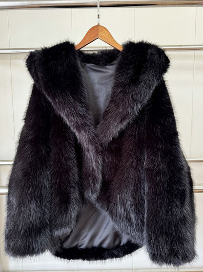 Faux Fur Coats With Hood High Low Design Winter Jacket For Women 2026