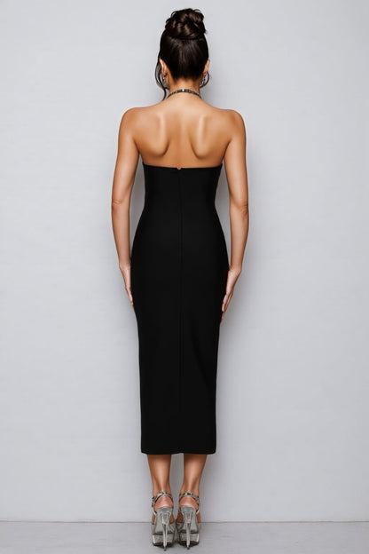 Shea Halter Diamond Bandage Maxi Dress