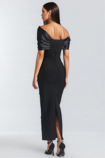Elerid Diamond Bow Bandage Maxi Dress