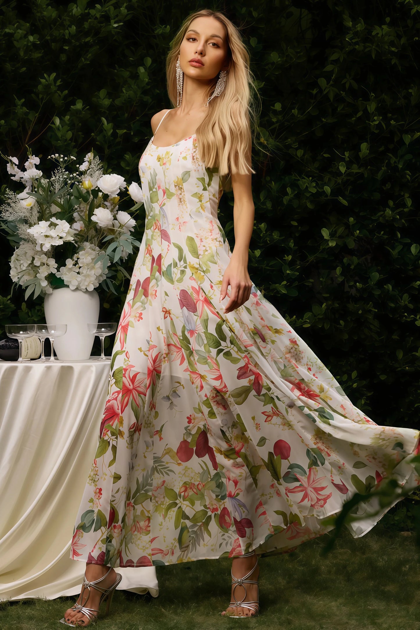 Faelyn Sleeveless Floral Maxi Dress