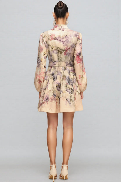 Eliza Single-Breasted Printed Mini Dress