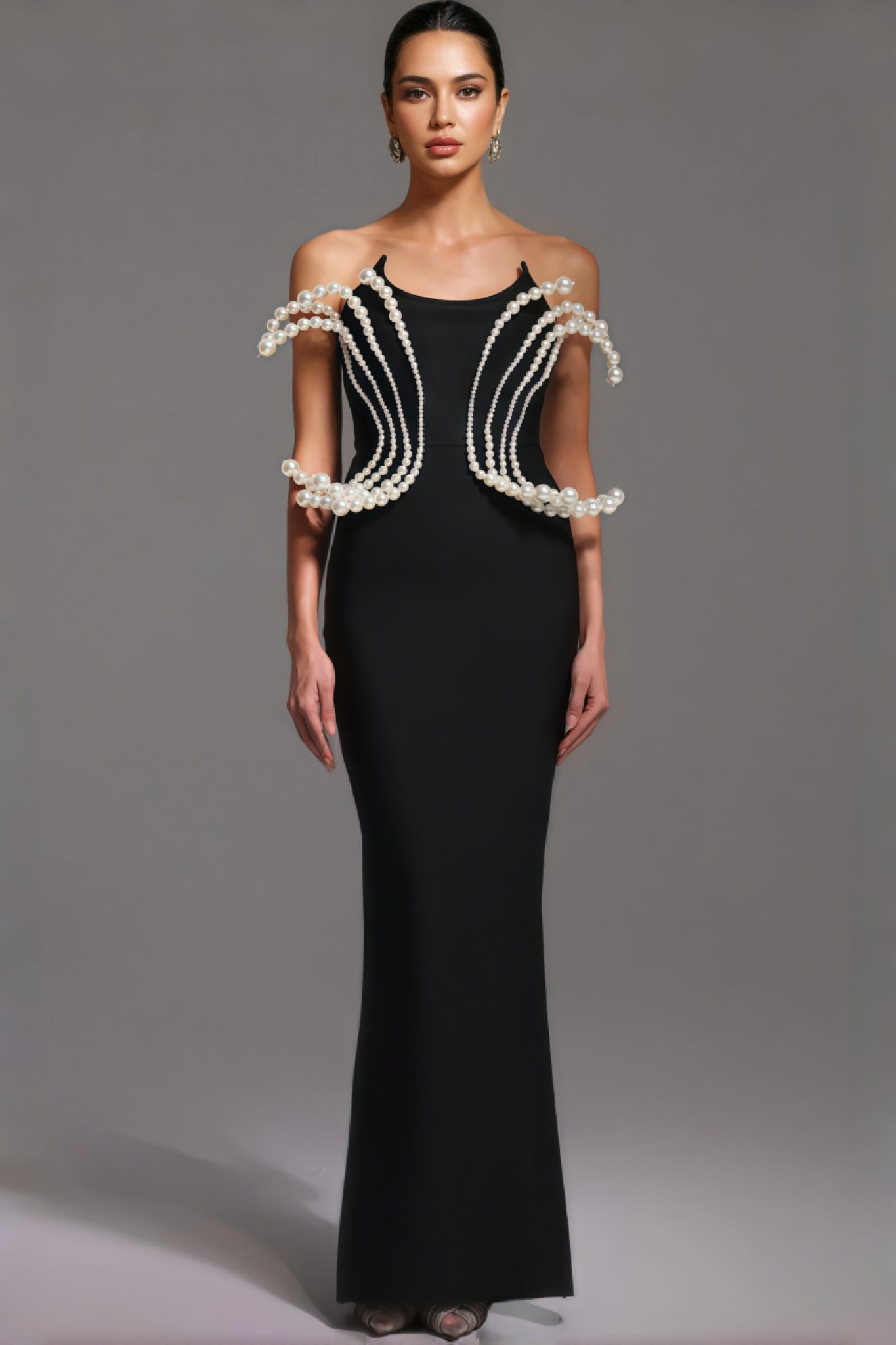 Milla Dimensional Pearl Bandage Maxi Dress