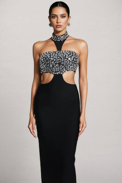 Cherfa Hollow Out Bandage Maxi Dress