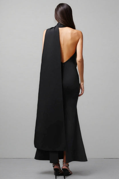 Ridia Sleeveless Black Maxi Dress