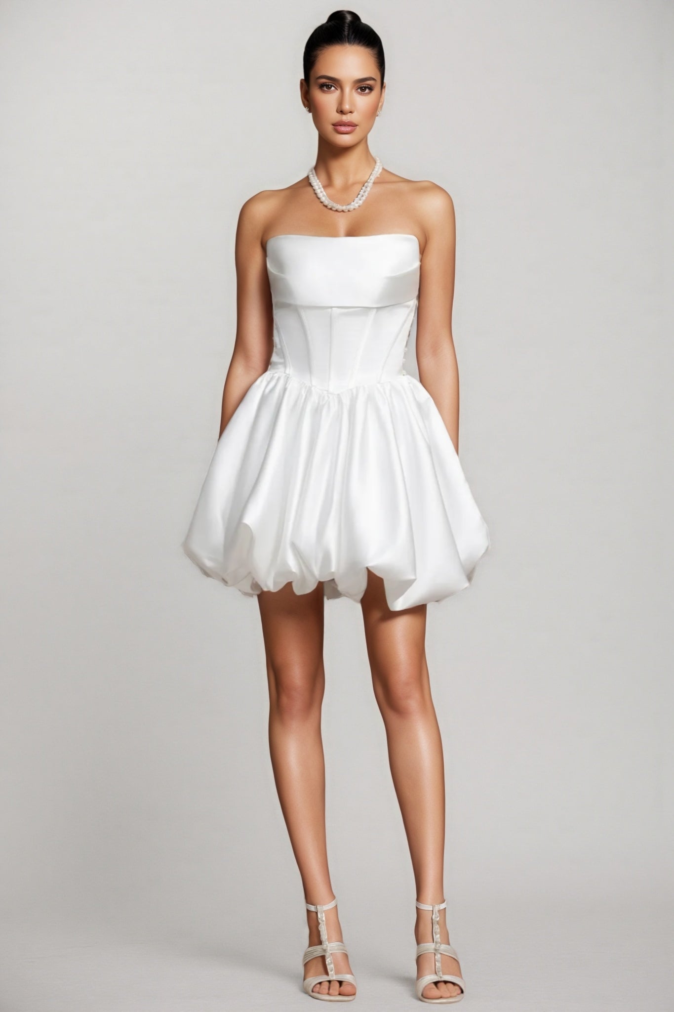 Delisy Fishbone Strapless Mini Dress