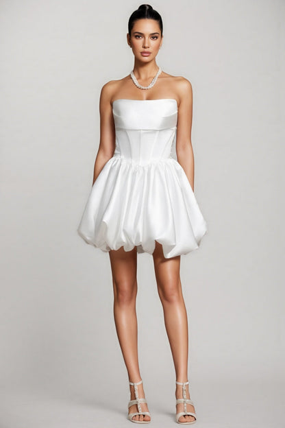 Delisy Fishbone Strapless Mini Dress