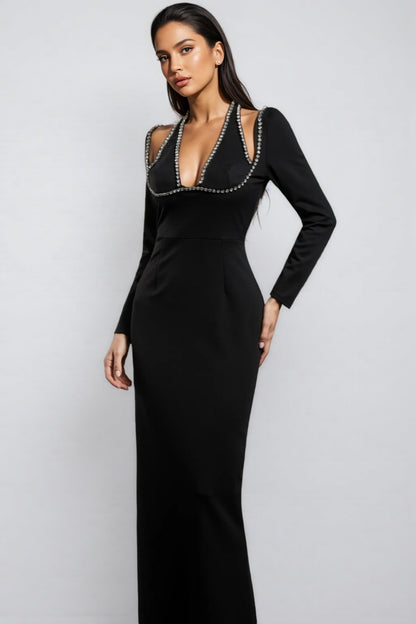 Revie V-Neck Bandage Maxi Dress