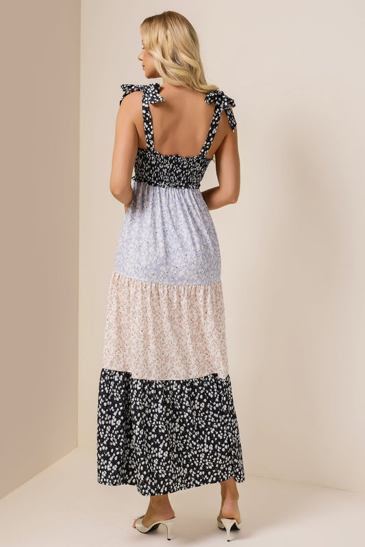 Floral Smock Frill Midi Dress