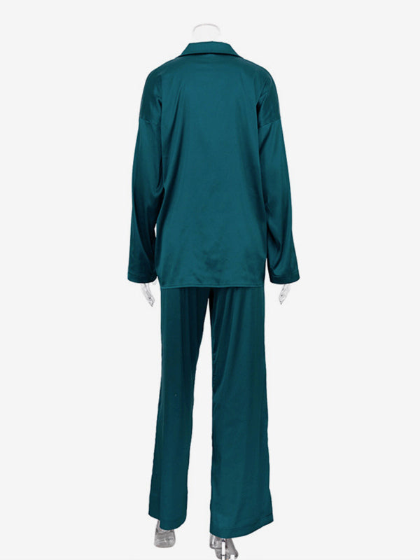 Satin Suit Blazer And Pants Spring Two Piece Co-ord Set For Women 2026