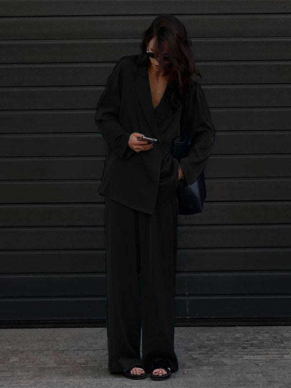 Satin Suit Blazer And Pants Spring Two Piece Co-ord Set For Women 2026