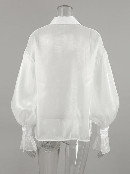 See-through Long Sleeve Shirt Sun Protection Top For Women 2026