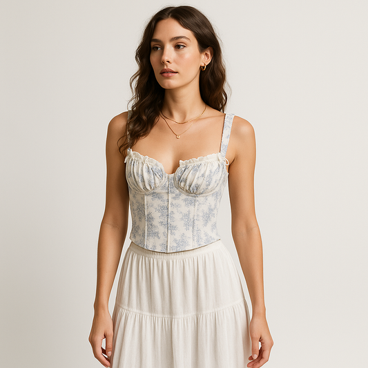 Floral Corset Top | Romantic Vintage Silhouette