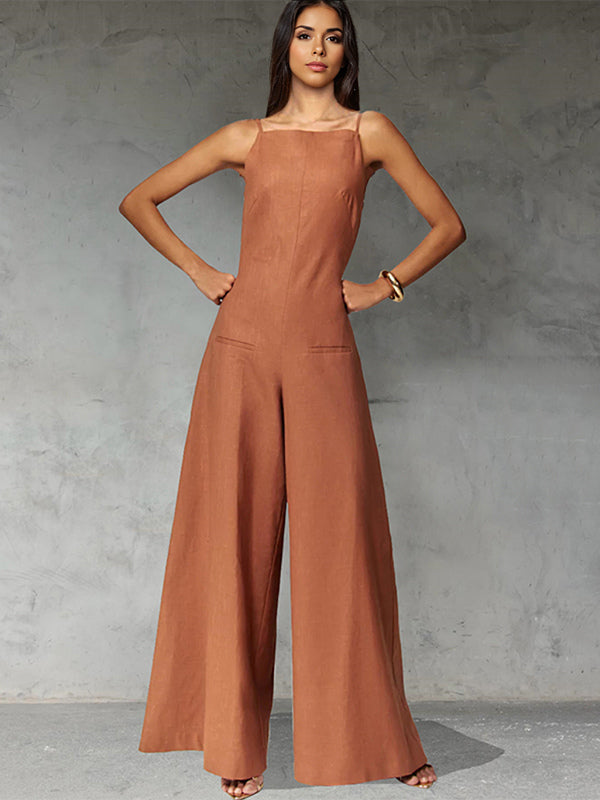Sleeveless Jumpsuit With Wide-Leg For Women 2026