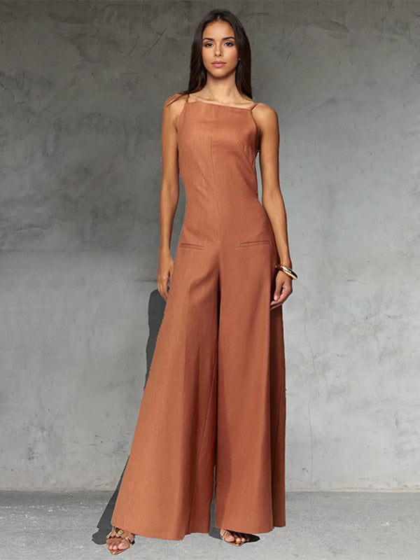 Sleeveless Jumpsuit With Wide-Leg For Women 2026