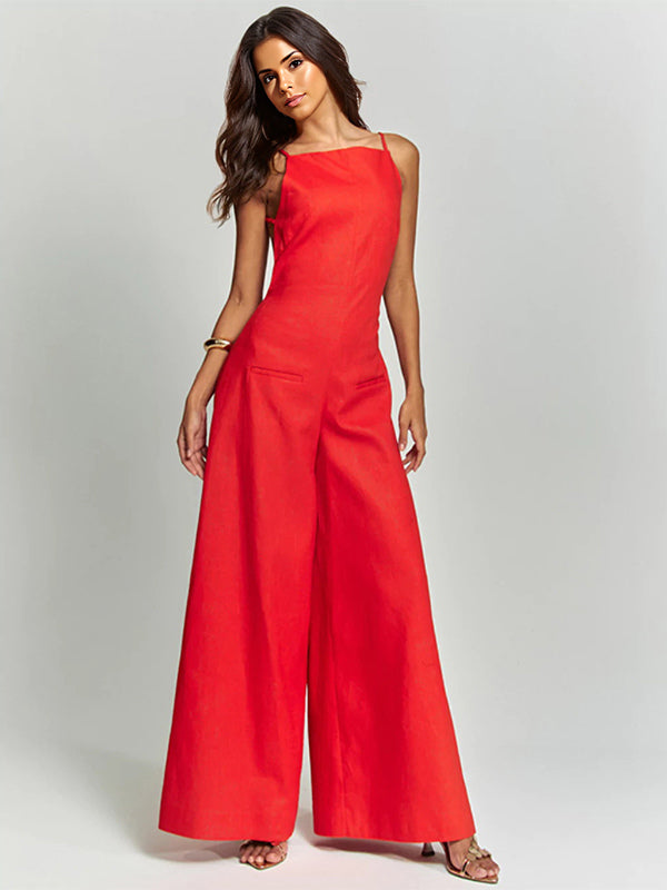 Sleeveless Jumpsuit With Wide-Leg For Women 2026