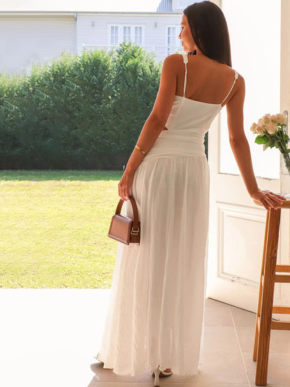 Cut Out Sleeveless Maxi Dress for Women - Boho V Neck Ruched Waist Backless Flowy A Line Sun Dress - Summer Wedding Guest 2026
