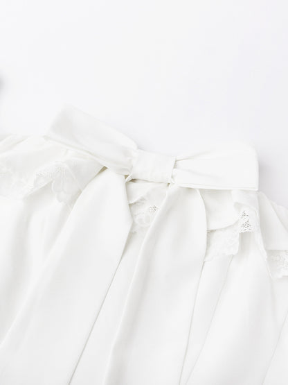 White Off-Shoulder Mini Dress With Ruffle Trim 2026