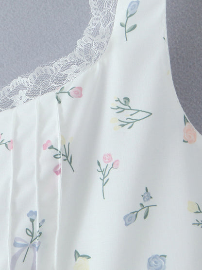 Floral Print Sweetheart Neckline A-line Midi Dress For Summer 2026