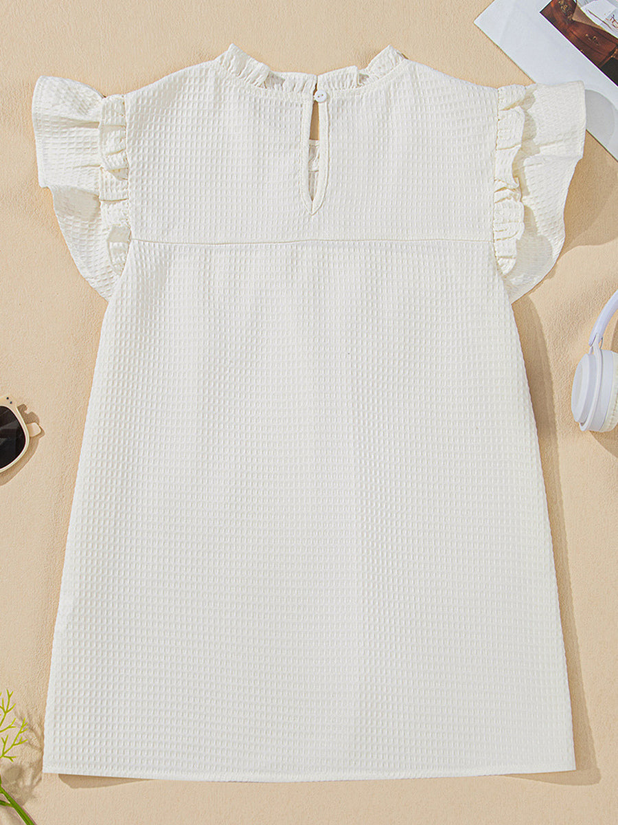 Ruffled Flutter Sleeve Blouse For Summer 2026