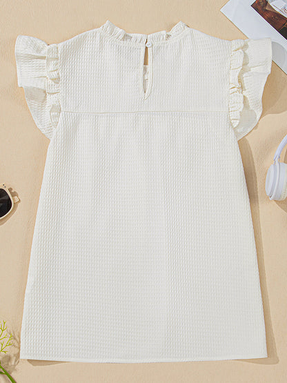 Ruffled Flutter Sleeve Blouse For Summer 2026