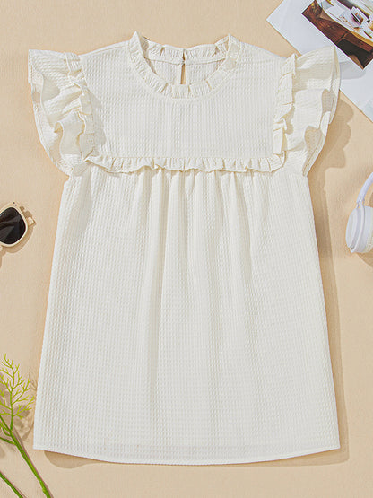 Ruffled Flutter Sleeve Blouse For Summer 2026