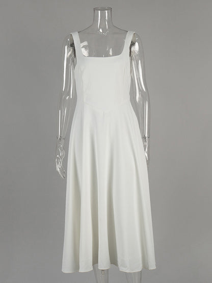 Square Neck Sleeveless A-line Maxi Dress For Summer 2026