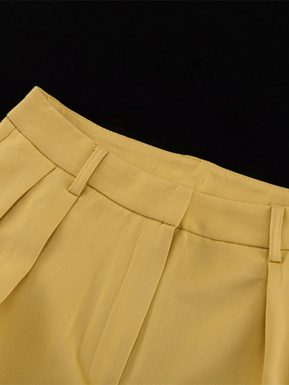 Oversized Suit And Wide-leg Pants 2 Piece Co-ord Set In Yellow For Autumn 2026