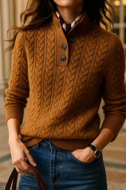 | Cashmere Button-Up Sweater