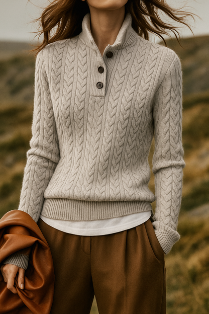 | Cashmere Button-Up Sweater