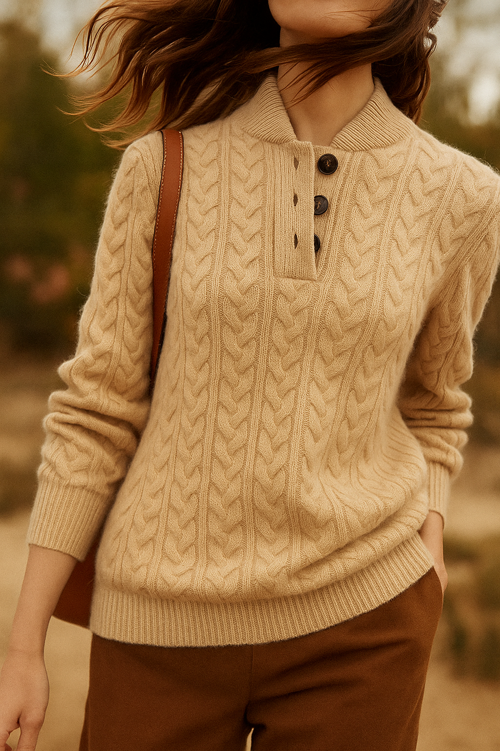 | Cashmere Button-Up Sweater