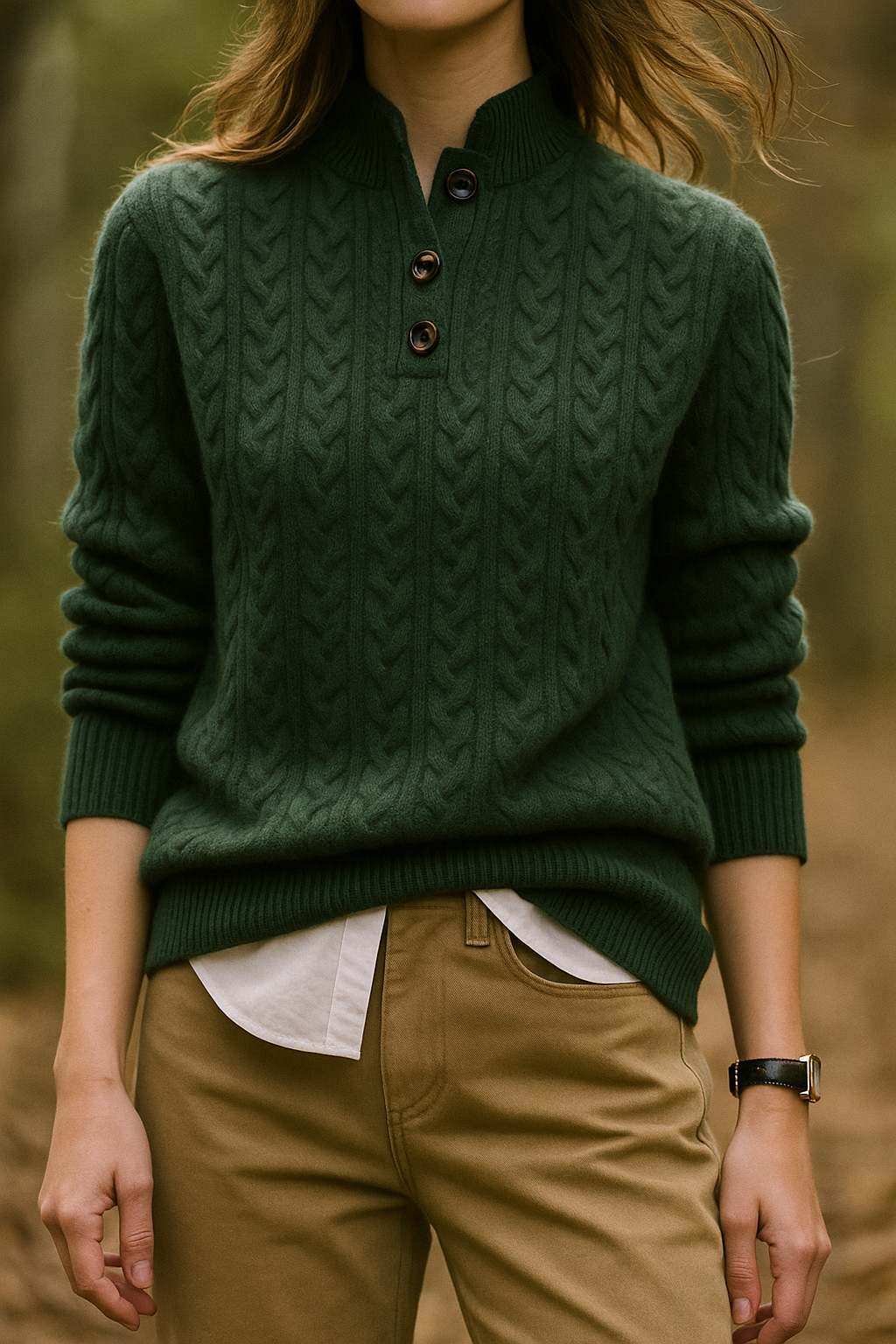 | Cashmere Button-Up Sweater