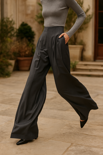 | Wide Leg Draped Pants