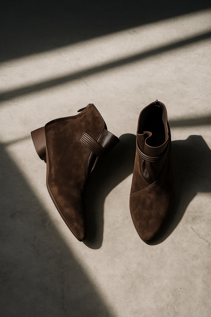 | Italian Crest Suede Boots