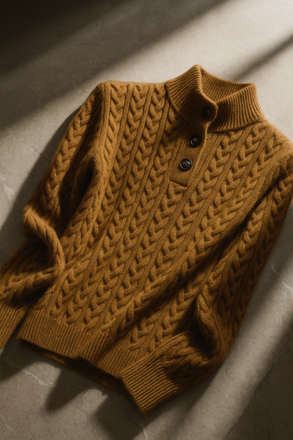 | Cashmere Button-Up Sweater