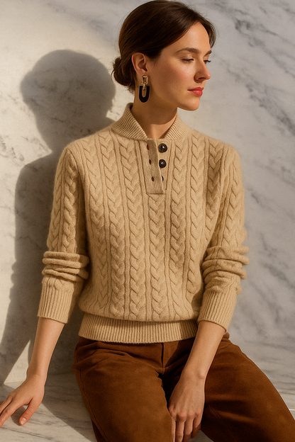 | Cashmere Button-Up Sweater
