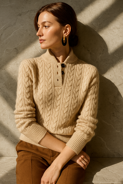 | Cashmere Button-Up Sweater