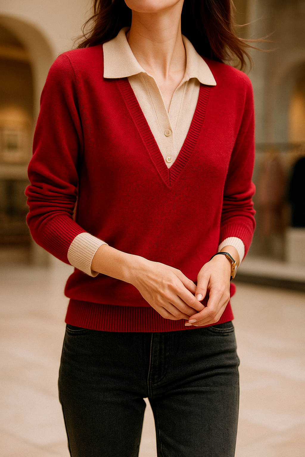 | Layered Knit Top