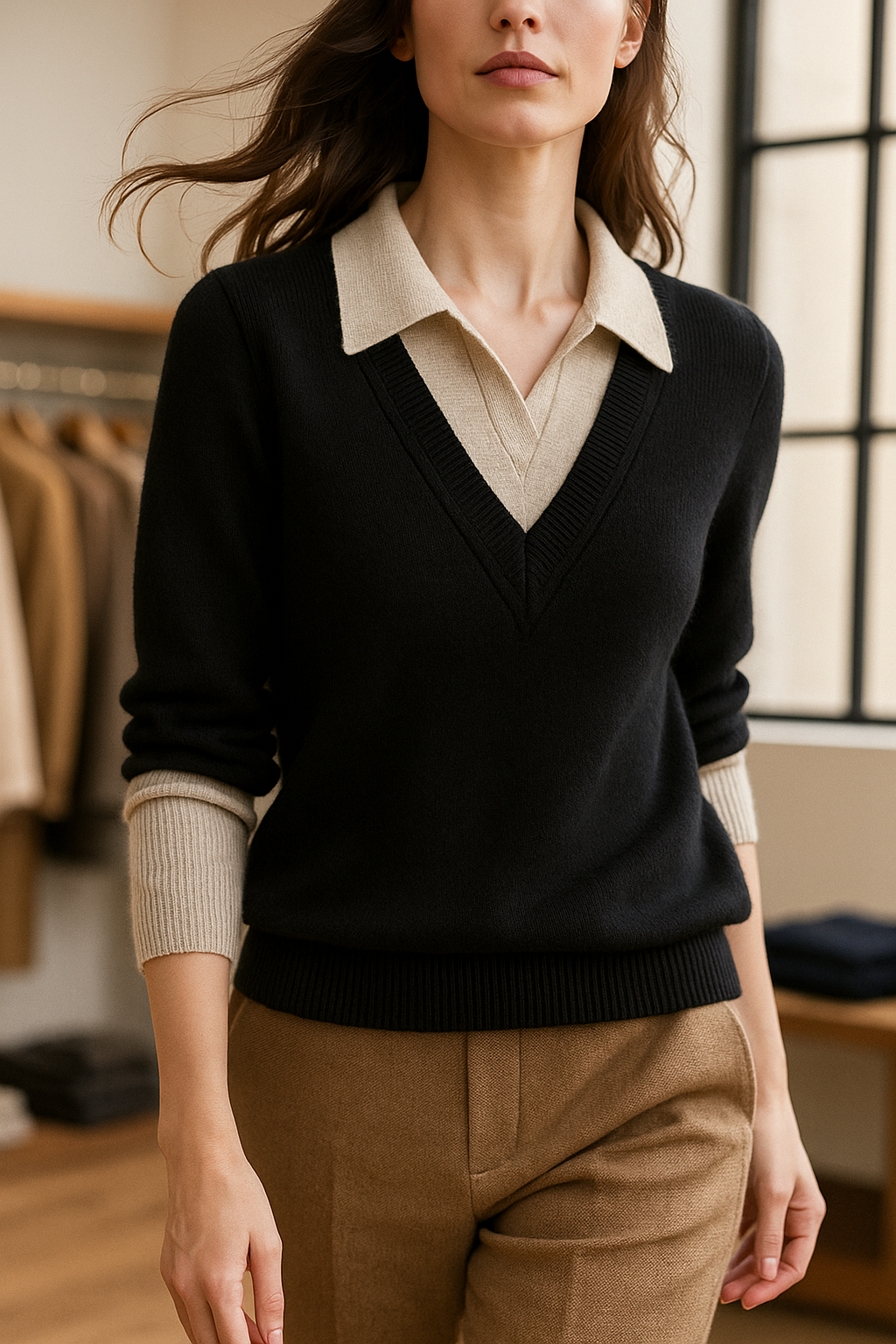 | Layered Knit Top