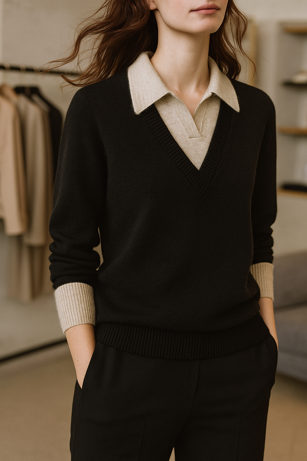 | Layered Knit Top