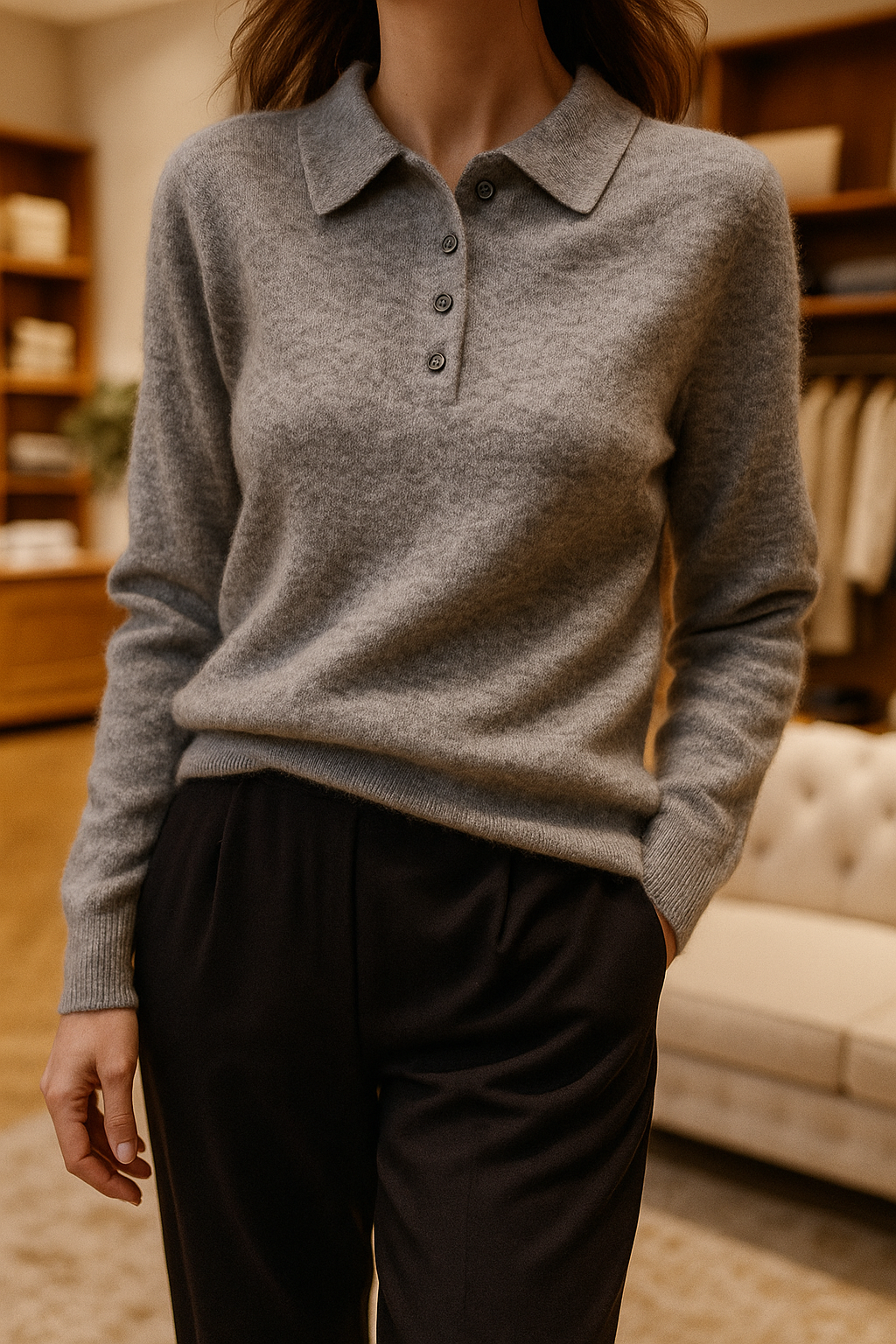 | Wool Polo Sweater