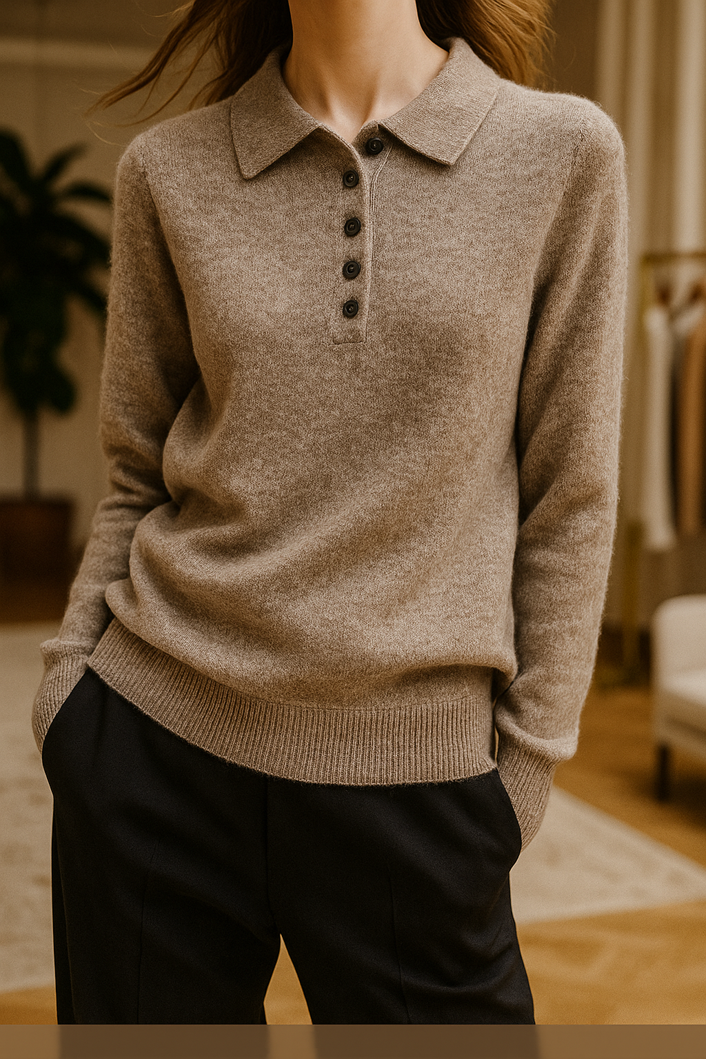 | Wool Polo Sweater