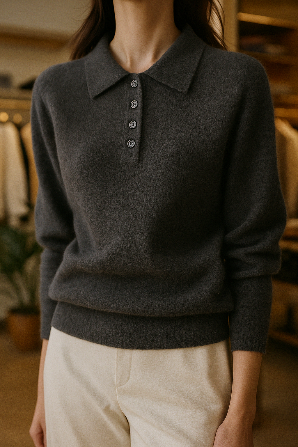 | Wool Polo Sweater
