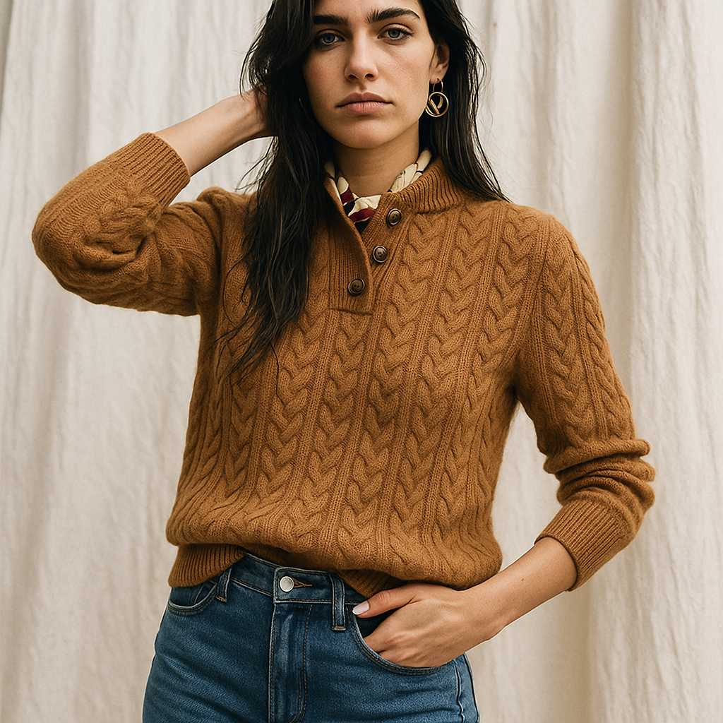 | Cashmere Button-Up Sweater