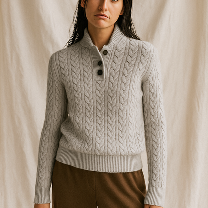 | Cashmere Button-Up Sweater