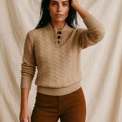 | Cashmere Button-Up Sweater