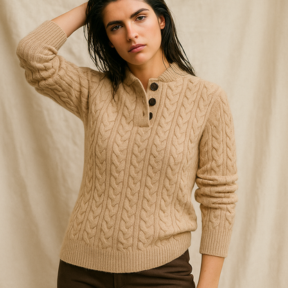 | Cashmere Button-Up Sweater